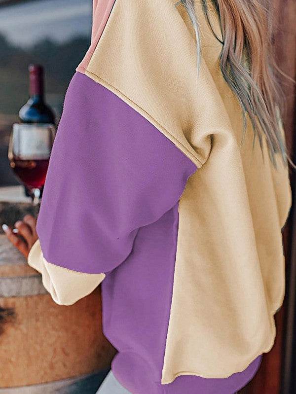 Cotton Colorblock Drop Shoulder Sweatshirt - Shop Style & More | Fresh Looks, Everyday Deals & Free Shipping