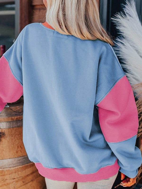 Cotton Colorblock Drop Shoulder Sweatshirt - Shop Style & More | Fresh Looks, Everyday Deals & Free Shipping