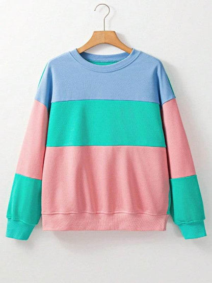 Cotton Colorblock Drop Shoulder Sweatshirt - Shop Style & More | Fresh Looks, Everyday Deals & Free Shipping