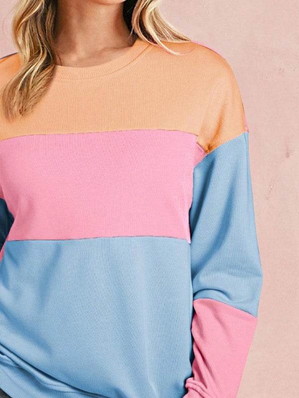 Cotton Colorblock Drop Shoulder Sweatshirt - Shop Style & More | Fresh Looks, Everyday Deals & Free Shipping
