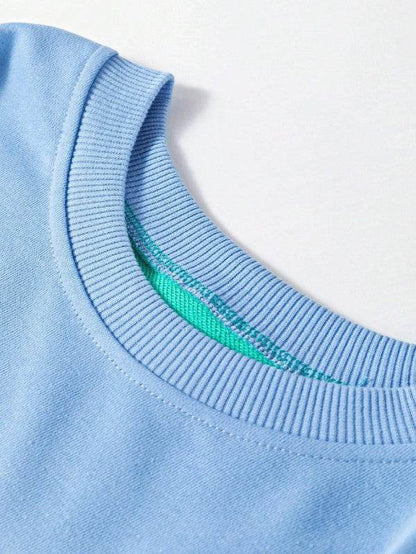 Cotton Colorblock Drop Shoulder Sweatshirt - Shop Style & More | Fresh Looks, Everyday Deals & Free Shipping