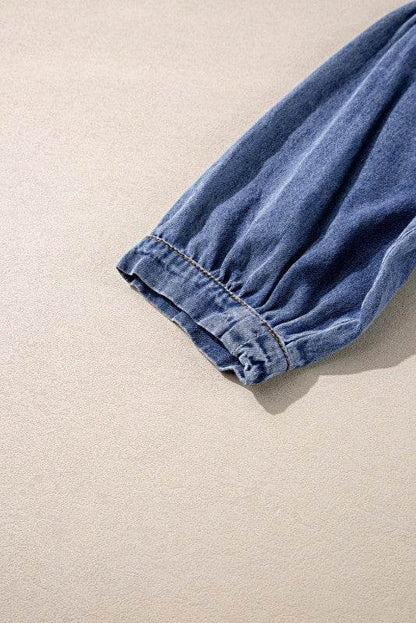Cotton Denim Frilled Boho Pocket Top - Shop Style & More | Fresh Looks, Everyday Deals & Free Shipping