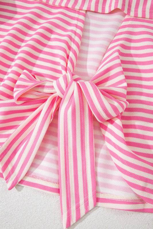 Cotton Pink Stripe backless t shirt - Shop Style & More | Fresh Looks, Everyday Deals & Free Shipping