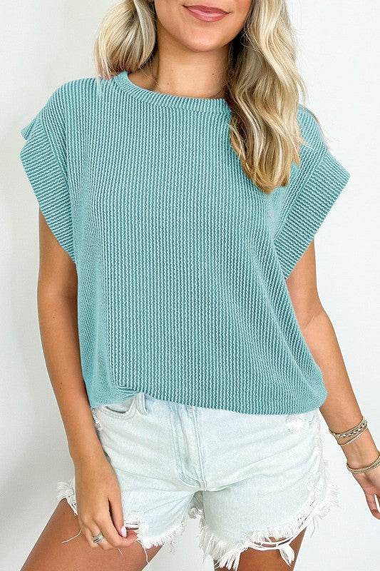 Viscose Twisted Ribbed Textured Solid T Shirt - Shop Style & More | Fresh Looks, Everyday Deals & Free Shipping