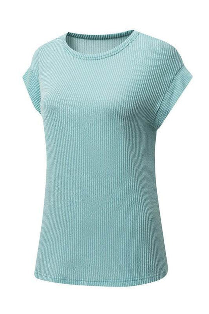 Viscose Twisted Ribbed Textured Solid T Shirt - Shop Style & More | Fresh Looks, Everyday Deals & Free Shipping