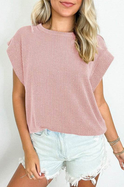 Viscose Twisted Ribbed Textured Solid T Shirt - Shop Style & More | Fresh Looks, Everyday Deals & Free Shipping