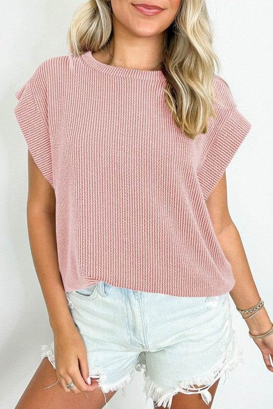 Viscose Twisted Ribbed Textured Solid T Shirt - Shop Style & More | Fresh Looks, Everyday Deals & Free Shipping