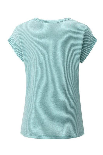 Viscose Twisted Ribbed Textured Solid T Shirt - Shop Style & More | Fresh Looks, Everyday Deals & Free Shipping