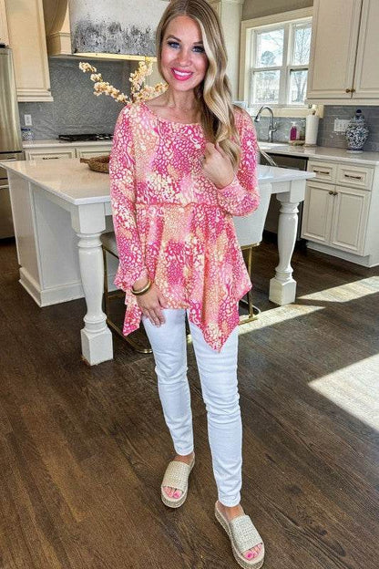 Classic Leopard Print Handkerchief Hem Tunic Top - Shop Style & More | Fresh Looks, Everyday Deals & Free Shipping