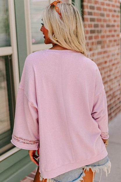 Drop Shoulder Wide Sleeve Casual Sweatshirts Top - Shop Style & More | Fresh Looks, Everyday Deals & Free Shipping