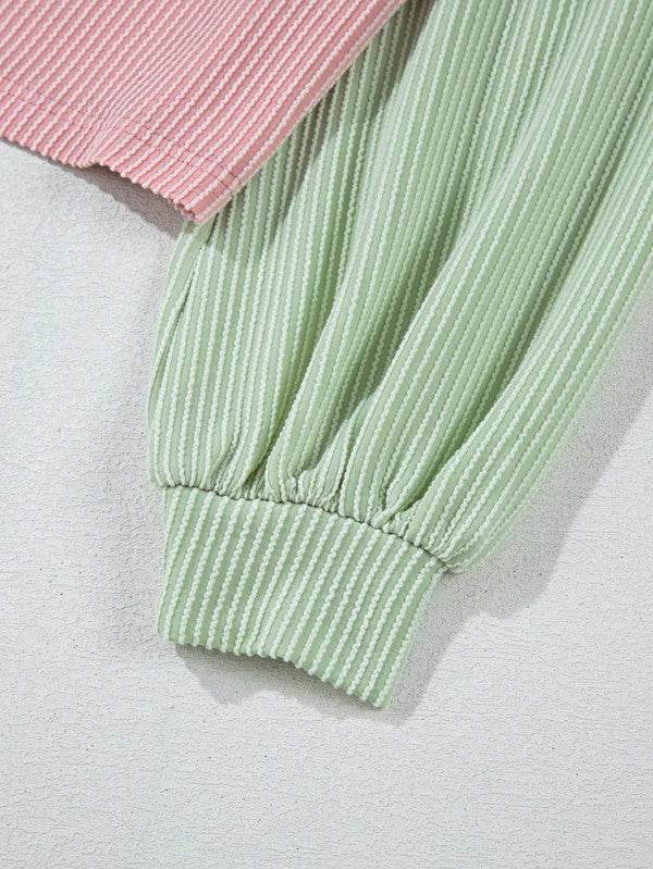 Boho Ribbed Color Block Viscose Drop Shoulder - Shop Style & More | Fresh Looks, Everyday Deals & Free Shipping