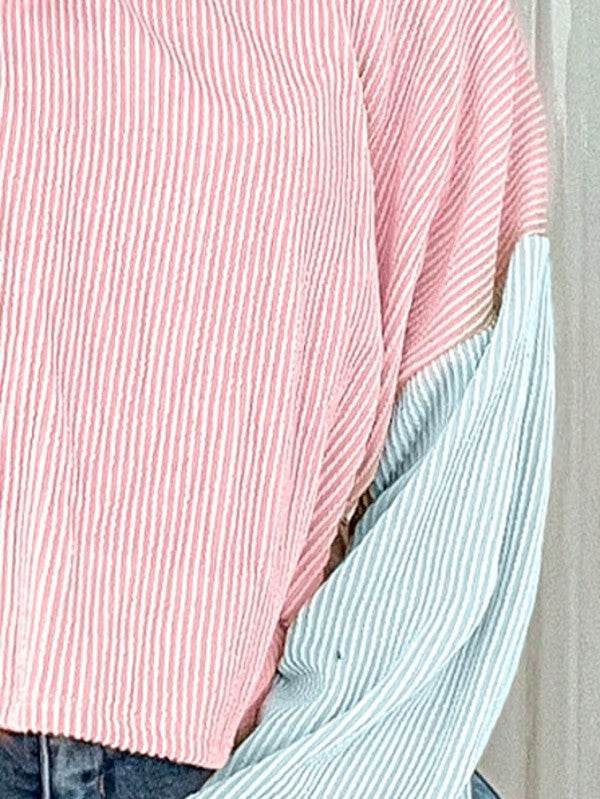 Boho Ribbed Color Block Viscose Drop Shoulder - Shop Style & More | Fresh Looks, Everyday Deals & Free Shipping