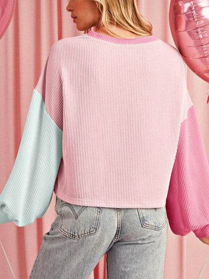 Boho Ribbed Color Block Viscose Drop Shoulder - Shop Style & More | Fresh Looks, Everyday Deals & Free Shipping