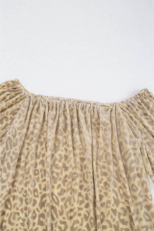 Women Leopard Velvet Burnout Off Shoulder Blouse - Shop Style & More | Fresh Looks, Everyday Deals & Free Shipping
