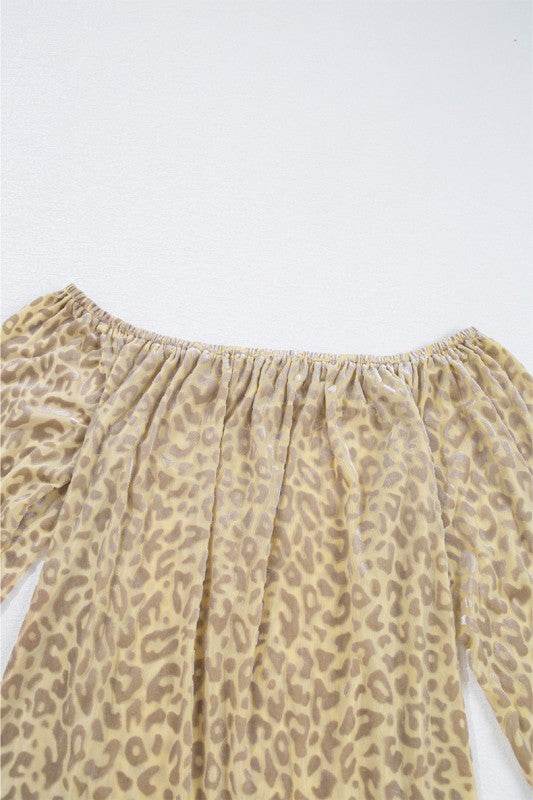 Women Leopard Velvet Burnout Off Shoulder Blouse - Shop Style & More | Fresh Looks, Everyday Deals & Free Shipping