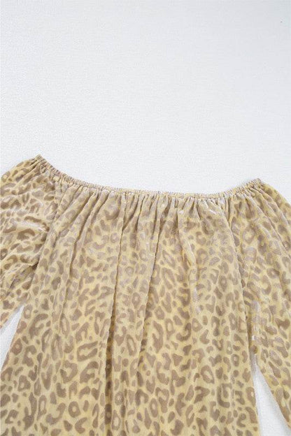 Women Leopard Velvet Burnout Off Shoulder Blouse - Shop Style & More | Fresh Looks, Everyday Deals & Free Shipping
