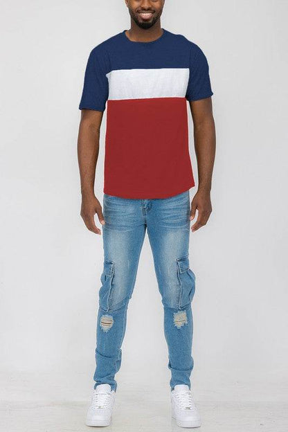 COLOR BLOCK SHORT SLEEVE TSHIRT - Shop Style & More | Fresh Looks, Everyday Deals & Free Shipping