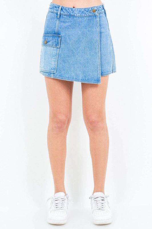 American Bazi Cargo Pocket Denim Skort - Shop Style & More | Fresh Looks, Everyday Deals & Free Shipping