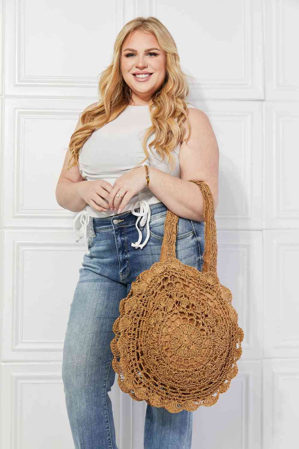 Justin Taylor Brunch Time Straw Rattan Handbag Bags