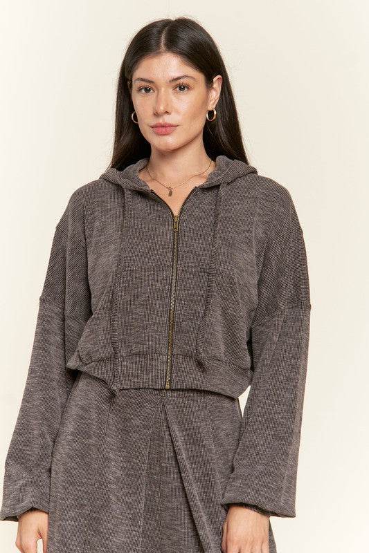 Zip-up drop shoulder hooded jacket - Shop Style & More | Fresh Looks, Everyday Deals & Free Shipping