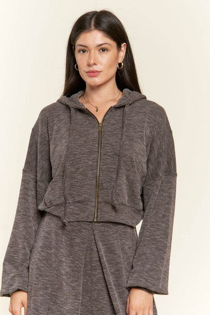 Zip-up drop shoulder hooded jacket - Shop Style & More | Fresh Looks, Everyday Deals & Free Shipping