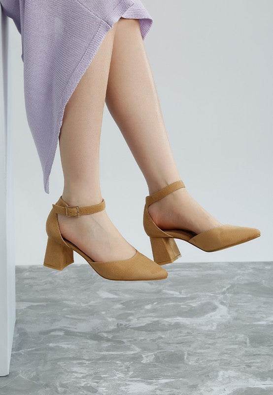 Rozita Microfiber Block Heel Sandals - Shop Style & More | Fresh Looks, Everyday Deals & Free Shipping