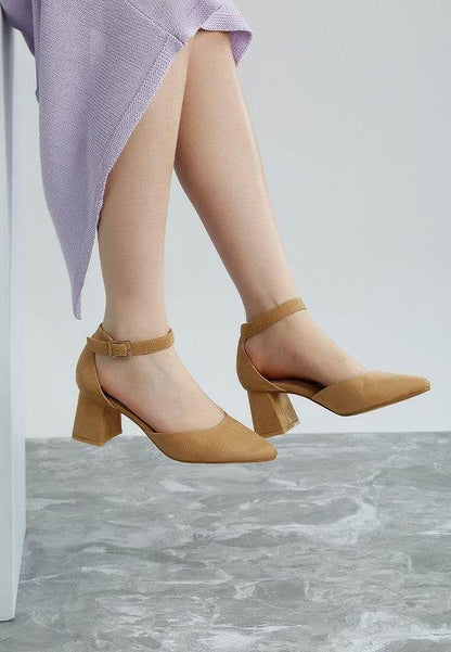 Rozita Microfiber Block Heel Sandals - Shop Style & More | Fresh Looks, Everyday Deals & Free Shipping