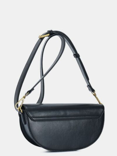 Fame Buckle Closure Crescent Faux Leather Crossbody Bag Bags