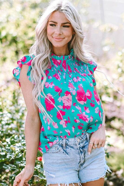 Alexia Ruffled Flutter Sleeve Ruched Blouse - Shop Style & More | Fresh Looks, Everyday Deals & Free Shipping