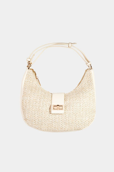 Fame Straw Braid Hobo Bag Ivory One Size Bags