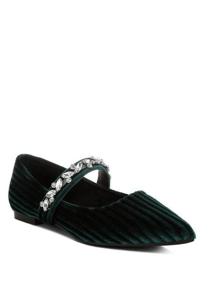 Dresden Diamante Brooch Velvet Ballerinas - Shop Style & More | Fresh Looks, Everyday Deals & Free Shipping