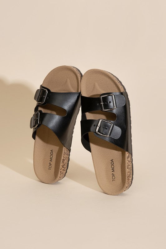 MARS-1 Buckle Strap Slides BLACK Sandals