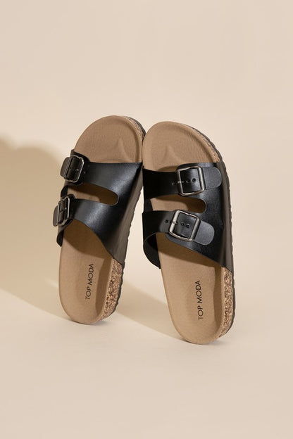 MARS-1 Buckle Strap Slides BLACK Sandals