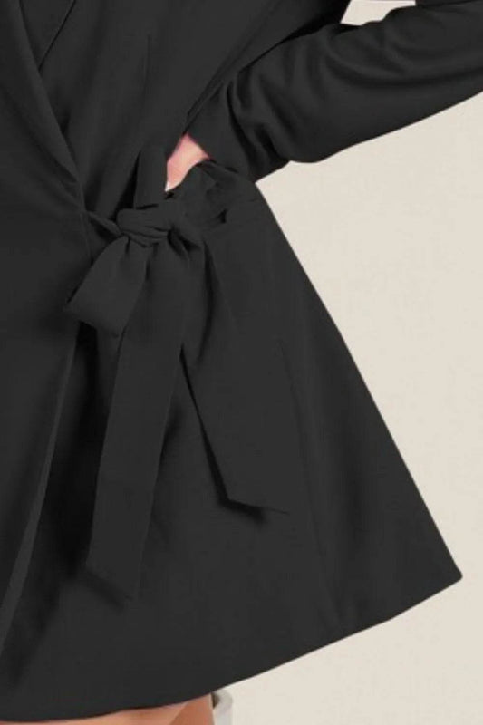 BiBi Wrap Tie Detailed Long Blazer - Shop Style & More | Fresh Looks, Everyday Deals & Free Shipping