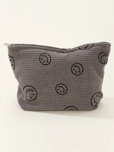 Zenana Corduroy Smile Clutch Bag Dark Gray One Size Bags