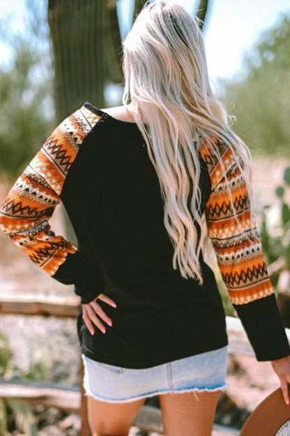 Aurora Raglan Patchwork Long Sleeve Top - Shop Style & More | Fresh Looks, Everyday Deals & Free Shipping