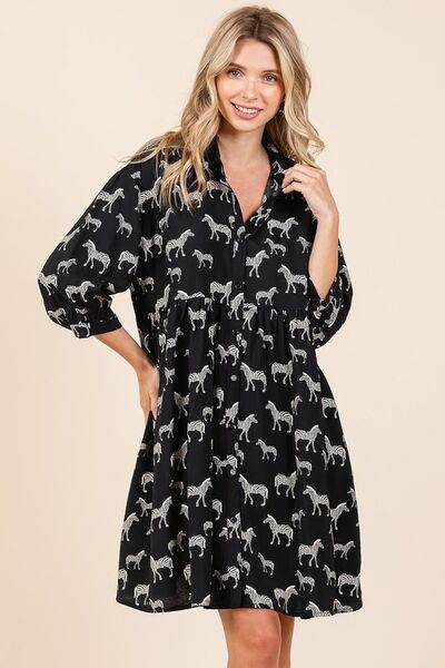 Mittoshop Zebra Print Button Down Shirt Mini Dress - Shop Style & More | Fresh Looks, Everyday Deals & Free Shipping