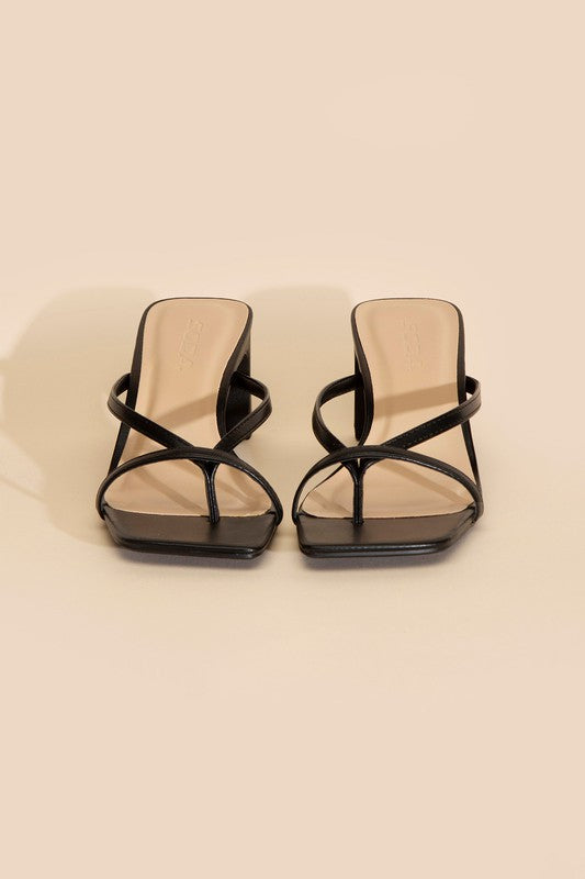 GADGET-S Thong Mule Heels Sandals