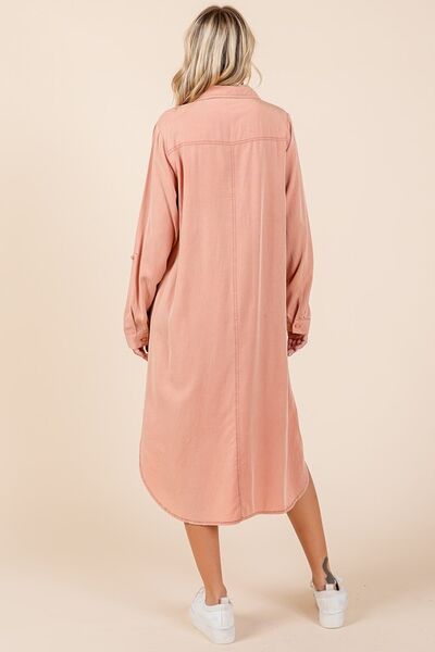 Mittoshop Button Down Long Sleeve Shirt Dress Casual Dresses