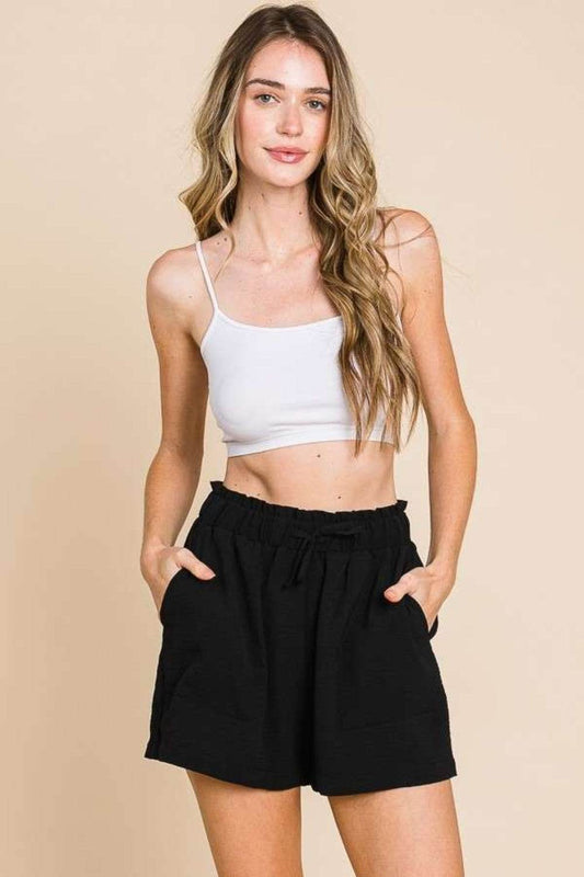 Culture Code High Waist Paper bag Shorts - Shop Style & More | Fresh Looks, Everyday Deals & Free Shipping