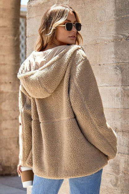 Women Fleece Zip Up Hooded Pocketed Jacket - Shop Style & More | Fresh Looks, Everyday Deals & Free Shipping