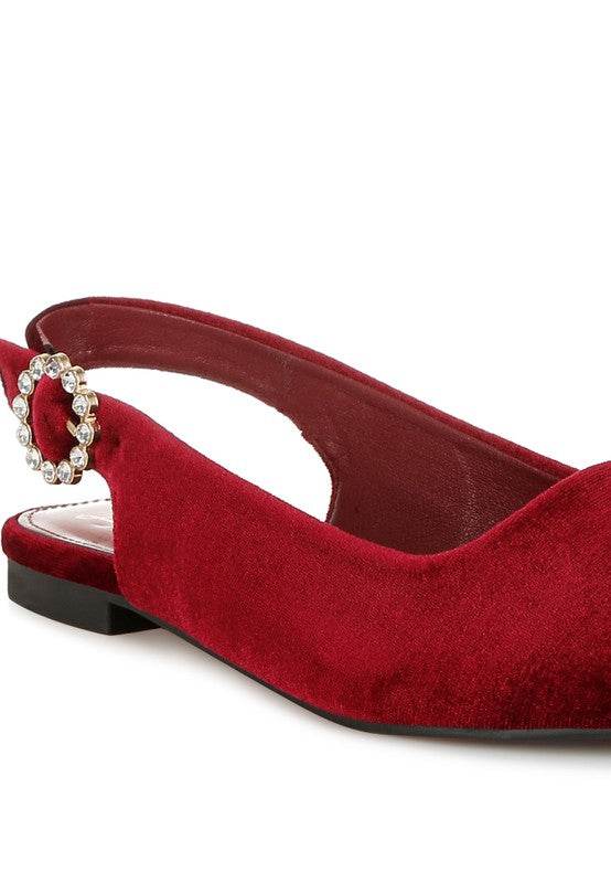 Dolan Velvet Slingback Flat Sandals - Shop Style & More | Fresh Looks, Everyday Deals & Free Shipping