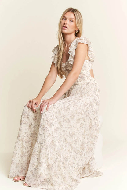 Jade By Jane Full Size Ruffle Sleeve Tiered Maxi Dress Plus Size - Shop Style & More | Fresh Looks, Everyday Deals & Free Shipping