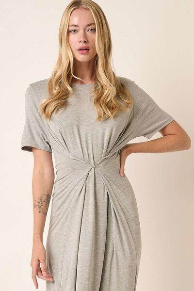 Mittoshop Side Slit Round Neck Short Sleeve Dress - Shop Style & More | Fresh Looks, Everyday Deals & Free Shipping