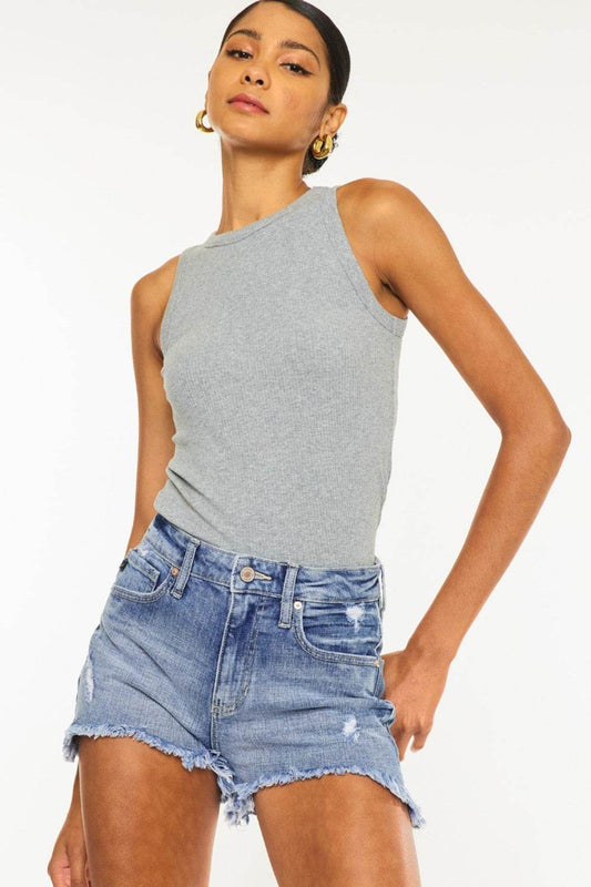 Kancan Distressed Raw Hem Denim Shorts - Shop Style & More | Fresh Looks, Everyday Deals & Free Shipping