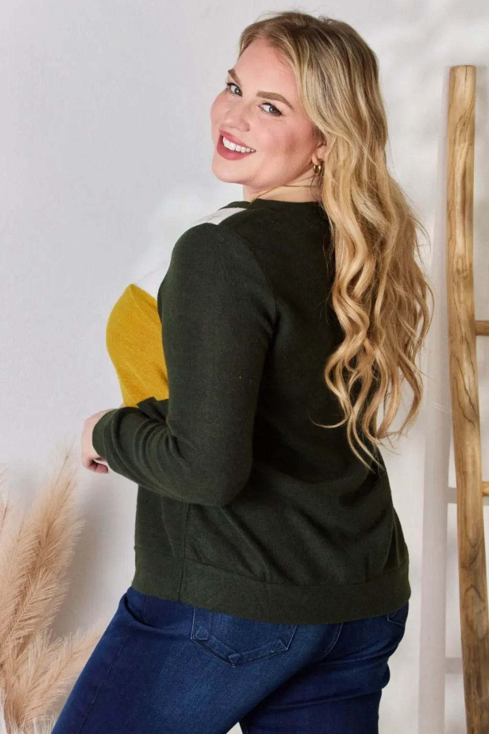 Hailey & Co Full Size Colorblock V-Neck Blouse - Shop Style & More | Fresh Looks, Everyday Deals & Free Shipping