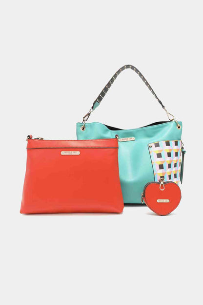 Nicole Lee USA Quihn 3-Piece Handbag Set Turquoise One Size Bags