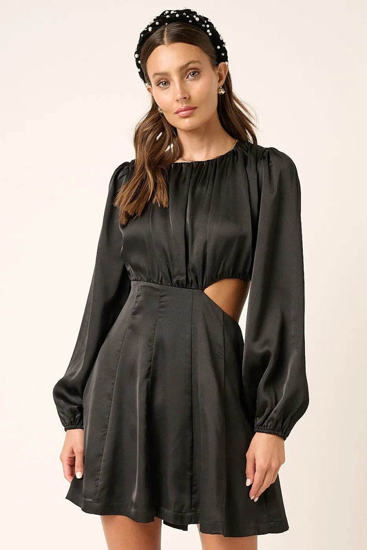Mittoshop Satin Side Cutout Detail Mini Dress - Shop Style & More | Fresh Looks, Everyday Deals & Free Shipping