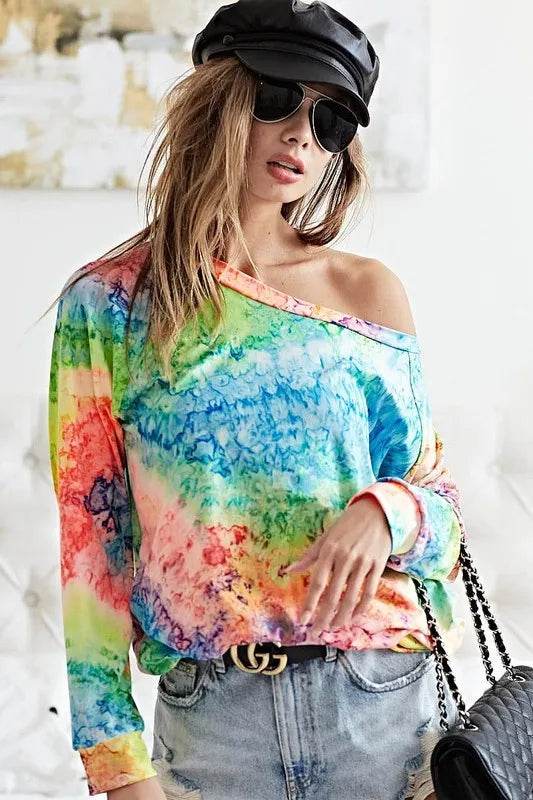 BiBi Tie Dye Soft Knit Jersey T-Shirt - Shop Style & More | Fresh Looks, Everyday Deals & Free Shipping