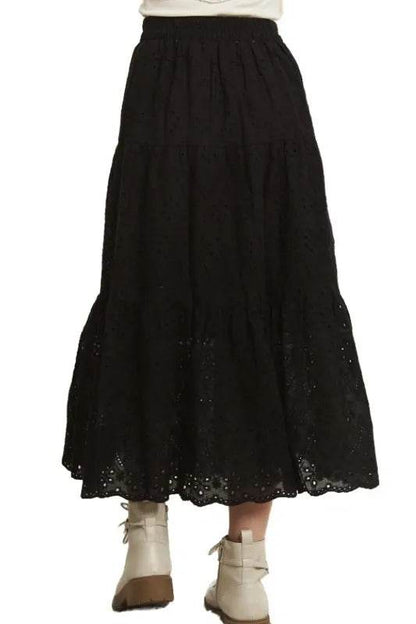 ADORA Elastic Waistband Tiered Midi Skirt - Shop Style & More | Fresh Looks, Everyday Deals & Free Shipping